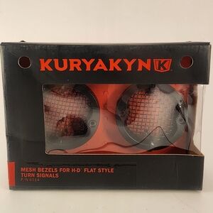 Kuryakyn Mesh Bezels For Harley Davidson Flat Style Turn Signals P/N 6514